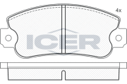 180182 ICER sada brzdových platničiek kotúčovej brzdy 180182 ICER