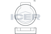 180202 Sada brzdových destiček, parkovací brzda ICER