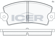 180218 ICER sada brzdových platničiek kotúčovej brzdy 180218 ICER