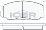 180229 ICER sada brzdových platničiek kotúčovej brzdy 180229 ICER