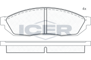 180311 ICER sada brzdových platničiek kotúčovej brzdy 180311 ICER