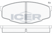 180353 ICER sada brzdových platničiek kotúčovej brzdy 180353 ICER