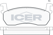 180424 ICER sada brzdových platničiek kotúčovej brzdy 180424 ICER