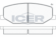180468 ICER sada brzdových platničiek kotúčovej brzdy 180468 ICER