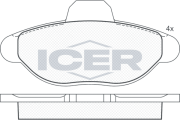 180923 ICER sada brzdových platničiek kotúčovej brzdy 180923 ICER