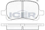 181408 ICER sada brzdových platničiek kotúčovej brzdy 181408 ICER