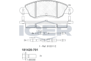 181420-701 ICER sada brzdových platničiek kotúčovej brzdy 181420-701 ICER