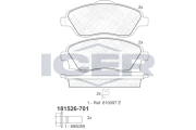 181526-701 ICER sada brzdových platničiek kotúčovej brzdy 181526-701 ICER