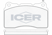 181582 ICER sada brzdových platničiek kotúčovej brzdy 181582 ICER