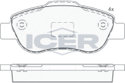 181659 ICER sada brzdových platničiek kotúčovej brzdy 181659 ICER