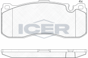 181964 ICER sada brzdových platničiek kotúčovej brzdy 181964 ICER