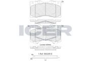 182051 Sada brzdových destiček, kotoučová brzda ICER