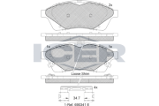 182144 Sada brzdových destiček, kotoučová brzda ICER
