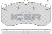 182185 ICER sada brzdových platničiek kotúčovej brzdy 182185 ICER