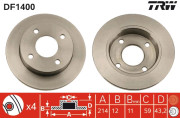 DF1400 Brzdový kotouč TRW