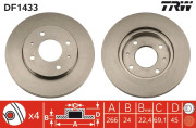 DF1433 Brzdový kotouč TRW