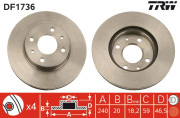DF1736 Brzdový kotouč TRW