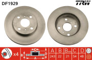 DF1929 Brzdový kotouč TRW