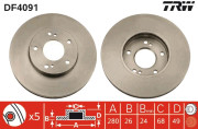 DF4091 Brzdový kotouč TRW