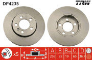 DF4235 Brzdový kotouč TRW