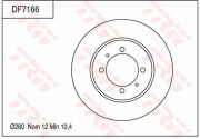 DF7166 Brzdový kotouč TRW