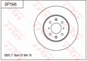 DF7345 Brzdový kotouč TRW
