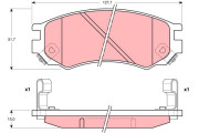 GDB1175DT Sada brzdových destiček, kotoučová brzda DTEC COTEC TRW