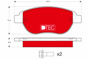 GDB1464DTE Sada brzdových destiček, kotoučová brzda DTEC COTEC TRW