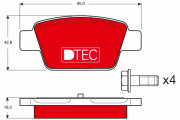 GDB1485DTE Sada brzdových destiček, kotoučová brzda DTEC COTEC TRW