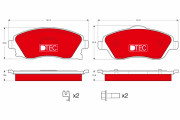 GDB1570DTE Sada brzdových destiček, kotoučová brzda DTEC COTEC TRW