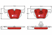 GDB1727DTE Sada brzdových destiček, kotoučová brzda DTEC COTEC TRW