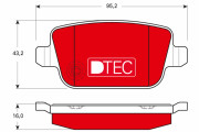 GDB1732DTE Sada brzdových destiček, kotoučová brzda DTEC COTEC TRW