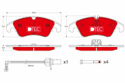 GDB1768DTE Sada brzdových destiček, kotoučová brzda DTEC COTEC TRW