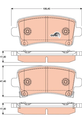 GDB1784DT Sada brzdových destiček, kotoučová brzda DTEC COTEC TRW