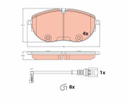 GDB2486 Sada brzdových destiček, kotoučová brzda TRW