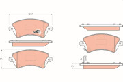 GDB3288 Sada brzdových destiček, kotoučová brzda COTEC TRW
