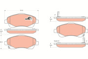 GDB3336DT Sada brzdových destiček, kotoučová brzda DTEC COTEC TRW