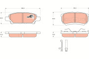 GDB3341DT Sada brzdových destiček, kotoučová brzda DTEC COTEC TRW