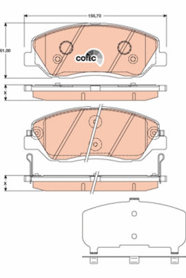 GDB3418 Sada brzdových destiček, kotoučová brzda COTEC TRW