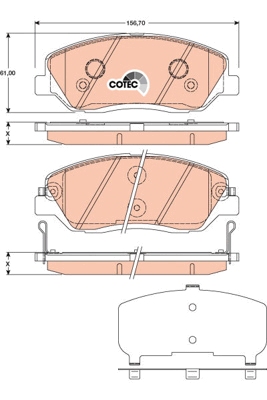 GDB3418DT Sada brzdových destiček, kotoučová brzda DTEC COTEC TRW