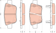 GDB3456DT Sada brzdových destiček, kotoučová brzda DTEC COTEC TRW