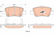 GDB3480 Sada brzdových destiček, kotoučová brzda COTEC TRW