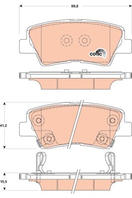 GDB3494DT Sada brzdových destiček, kotoučová brzda DTEC COTEC TRW