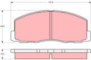 GDB355DT Sada brzdových destiček, kotoučová brzda DTEC COTEC TRW