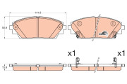 GDB3592DT Sada brzdových destiček, kotoučová brzda DTEC COTEC TRW