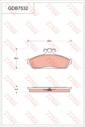 GDB7532 Sada brzdových destiček, kotoučová brzda TRW