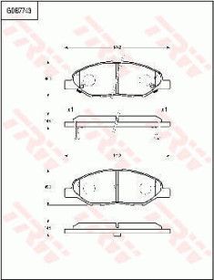 GDB7743DT Sada brzdových destiček, kotoučová brzda DTEC COTEC TRW