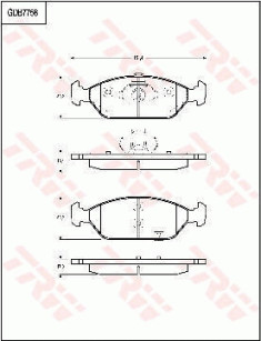GDB7758 Sada brzdových destiček, kotoučová brzda TRW