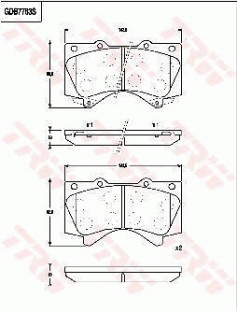 GDB7763DT Sada brzdových destiček, kotoučová brzda DTEC COTEC TRW