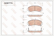 GDB7774DT Sada brzdových destiček, kotoučová brzda DTEC COTEC TRW